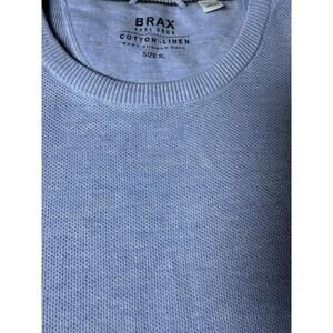 BRAX FEEL GOOD Blue Style Rick Easy Summer Knit Cotton - Linen Sweater Men’s XL